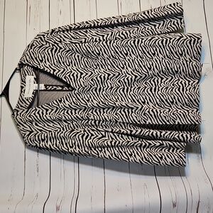 Doncaster Zebra Print Blazer Jacket Black Cream Statement Career‎ , 14w